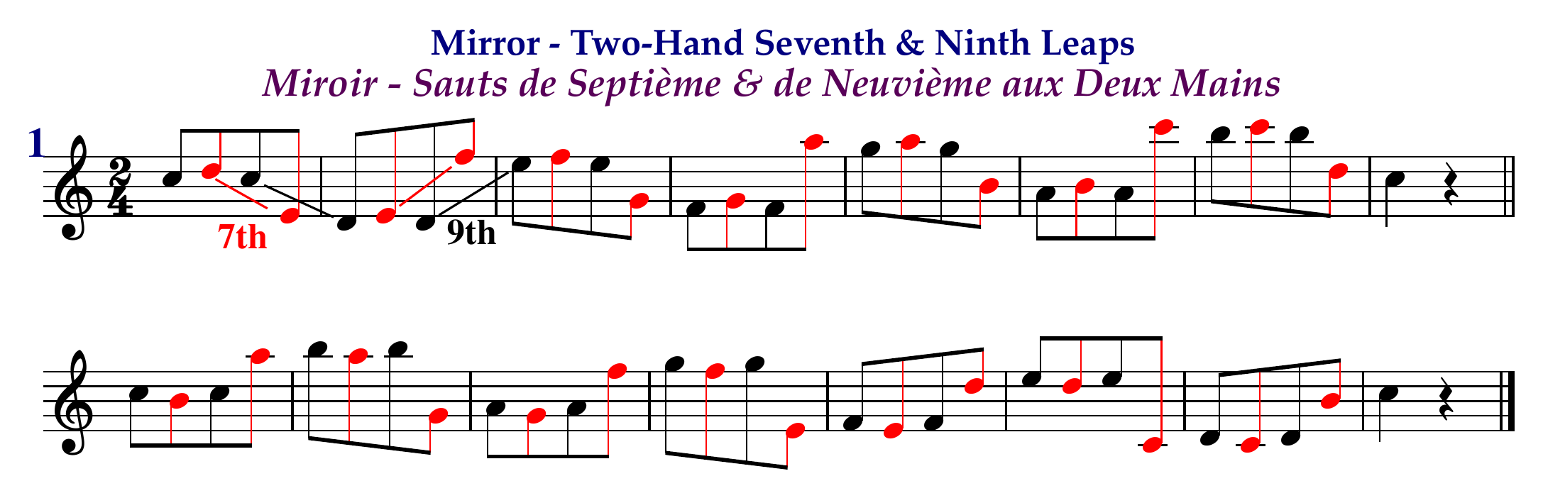 Mirror - Two-Hand Seventh & Ninth Leaps / Miroir - Sauts de Septième & de Neuvième aux Deux Mains